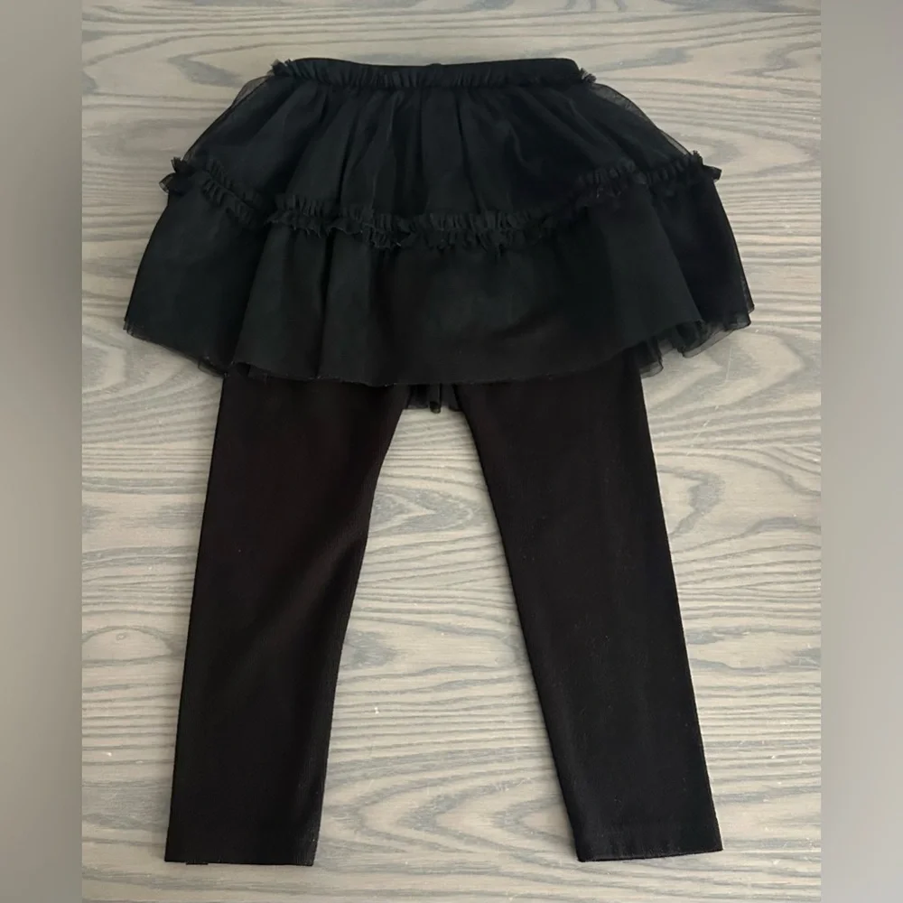 DEUX PAR DEUX GIRLS SOFT-LEGGINGS WITH TULLE SKIRT